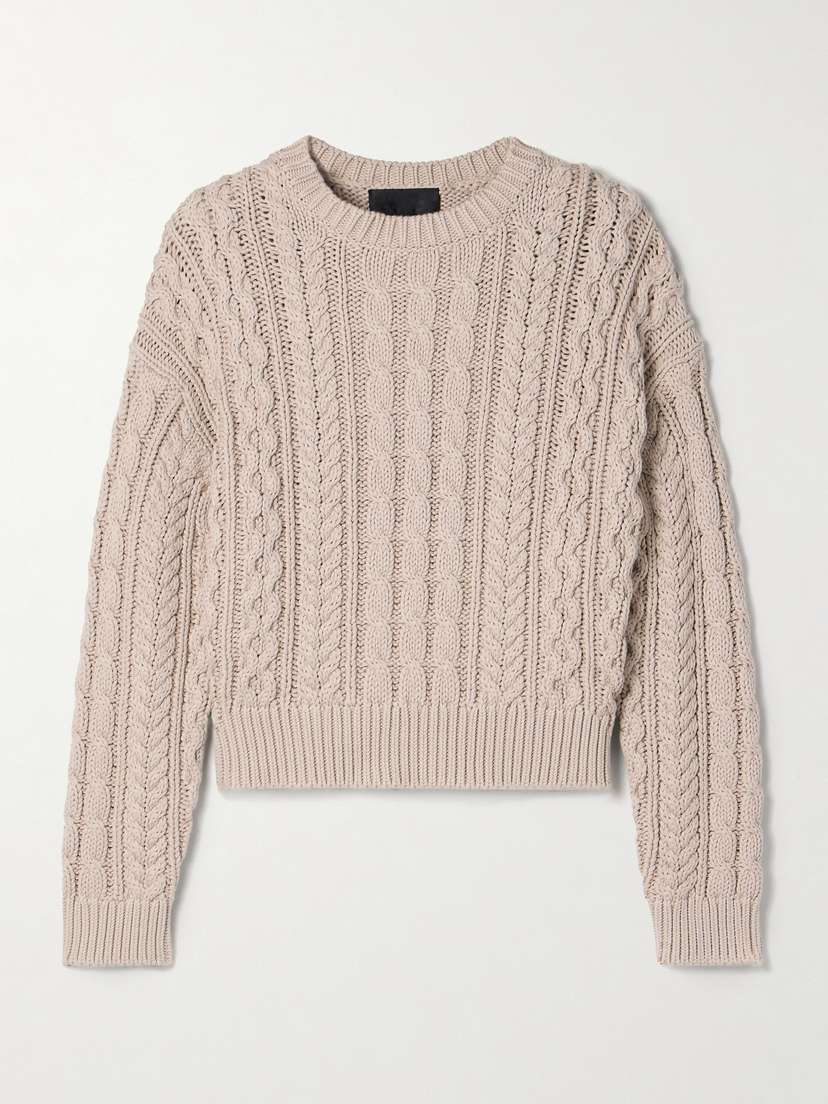 Nili Lotan Rory Cable-knit Cotton Sweater