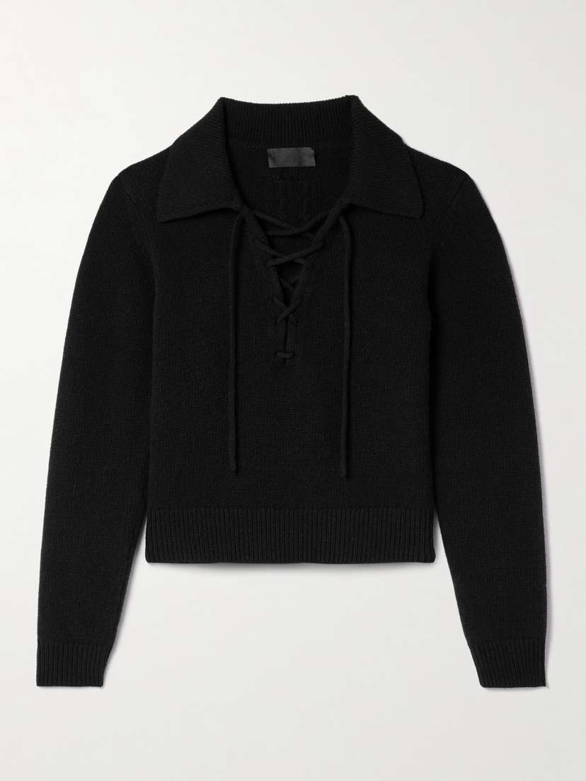 Nili Lotan Rosemary Lace-up Wool Sweater
