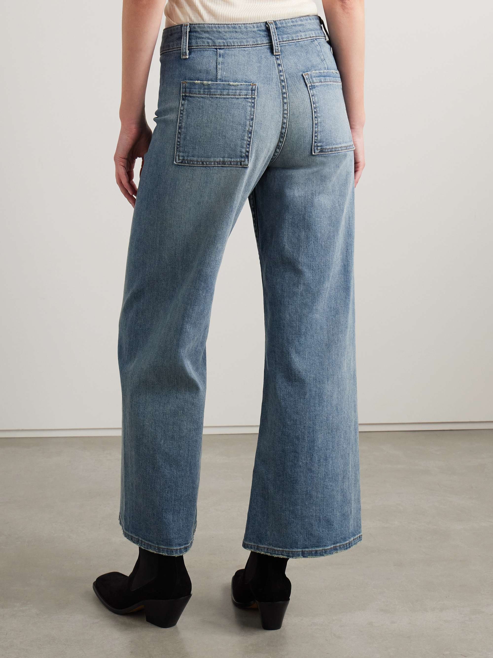 NILI LOTAN Megan distressed high-rise wide-leg jeans