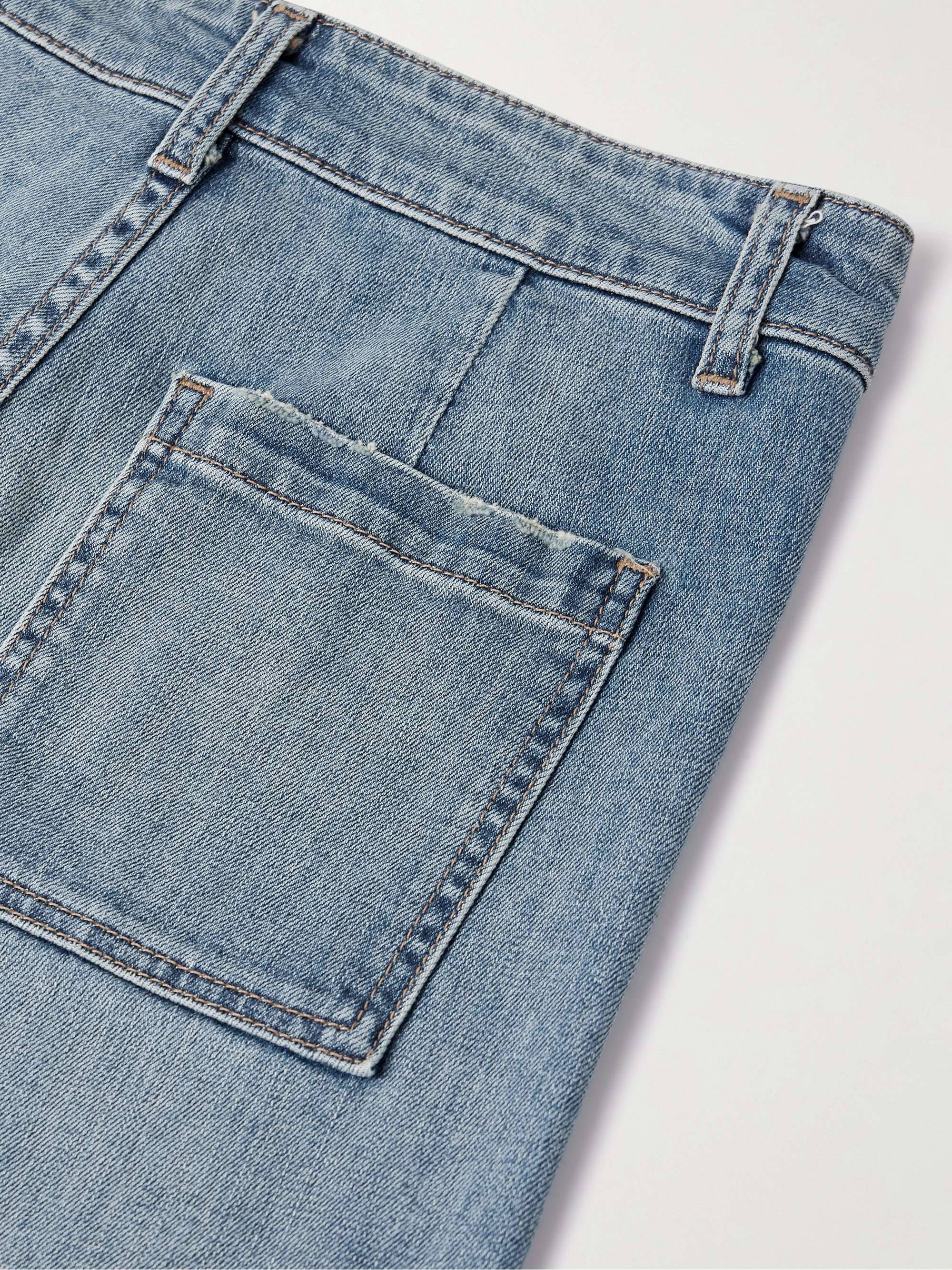 NILI LOTAN Megan distressed high-rise wide-leg jeans