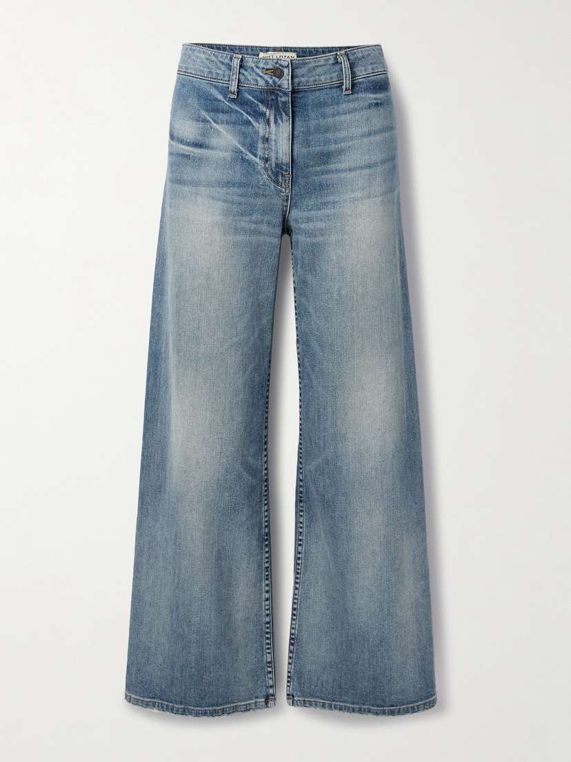 Nili Lotan Megan Distressed High-rise Wide-leg Jeans