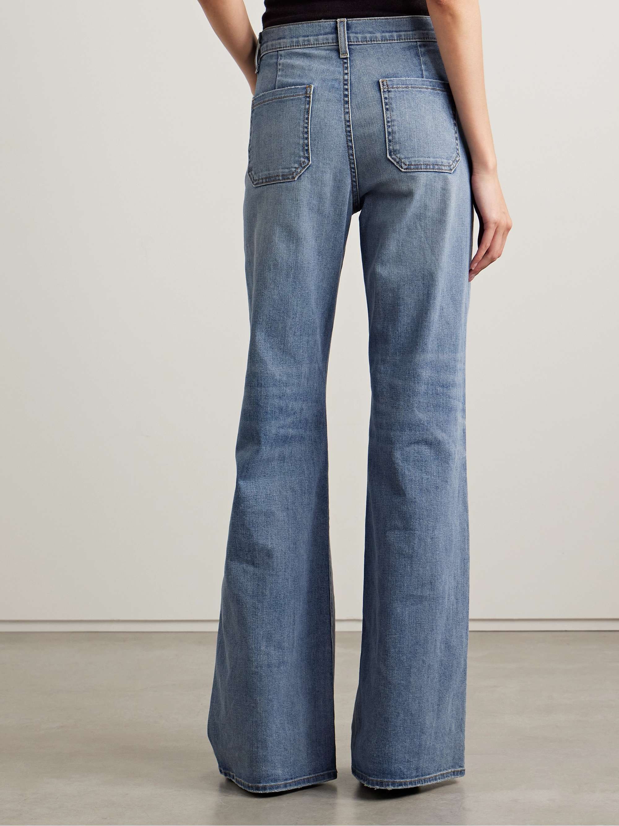 NILI LOTAN Florence distressed high-rise flared jeans