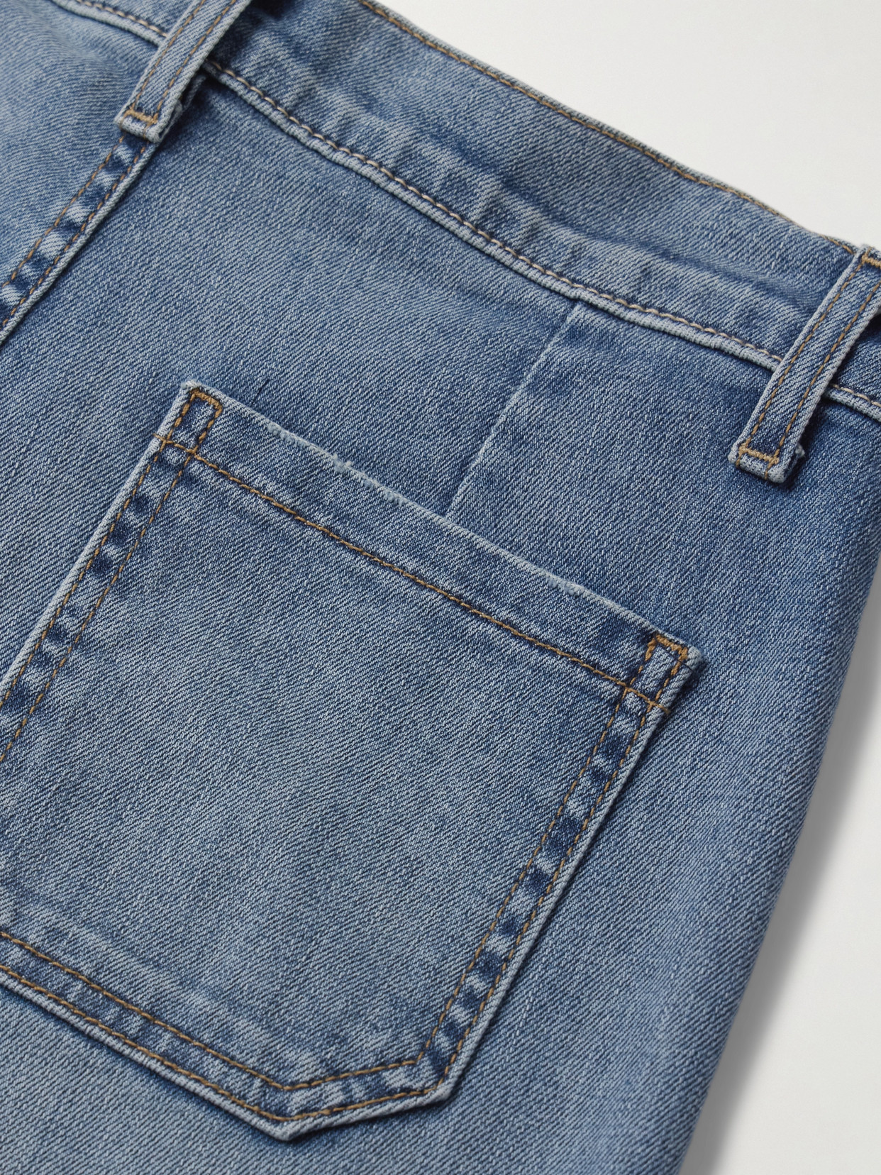 Shop Nili Lotan Florence Distressed High-rise Flared Jeans In Blue