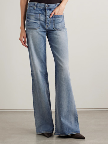 Nili Lotan Florence distressed high-rise flared jeans