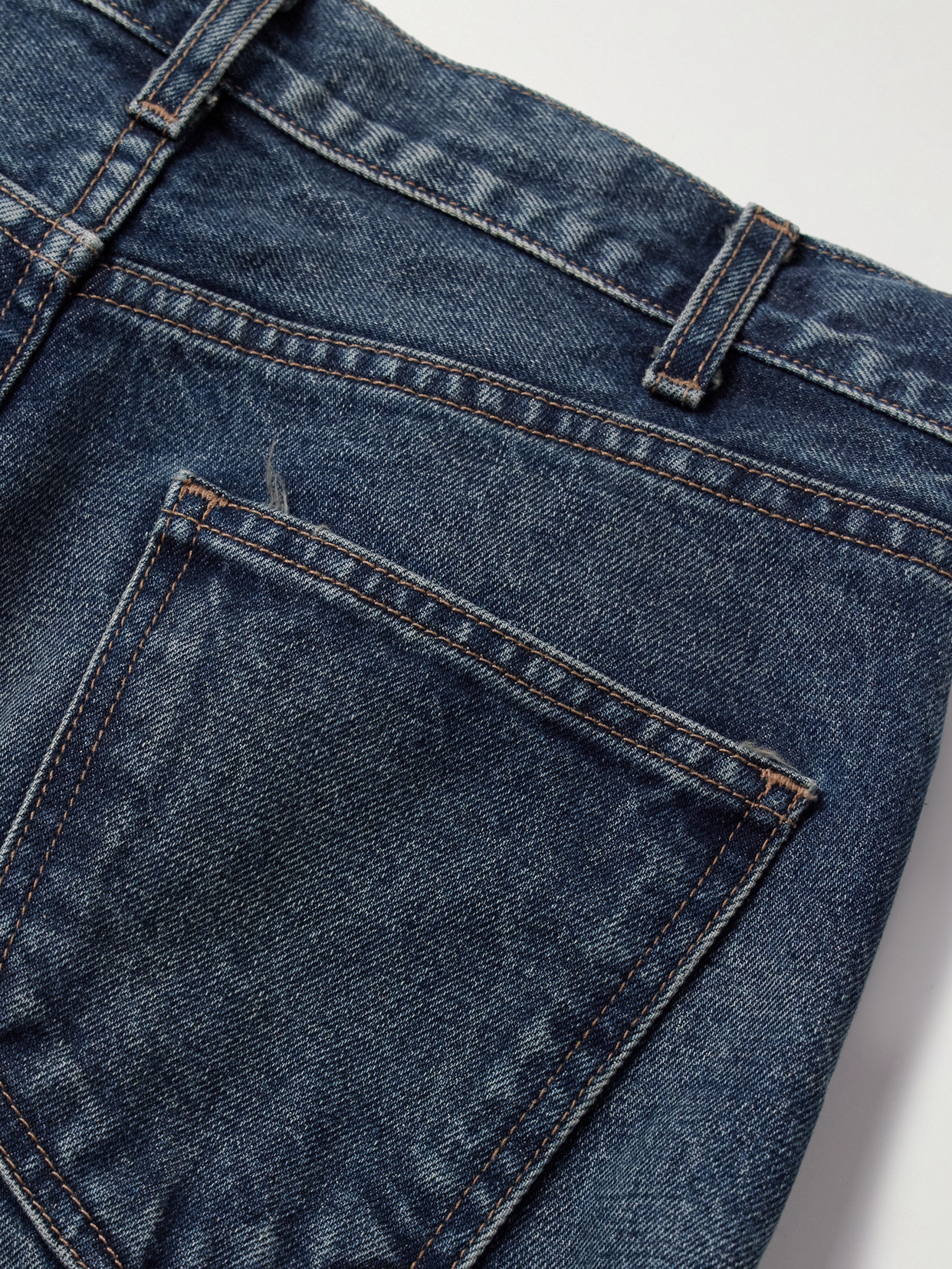Nili Lotan Whiskering Effect Mid-rise Straight-legged Jeans In Blue