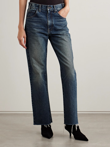 Nili Lotan Calla distressed mid-rise straight-leg jeans
