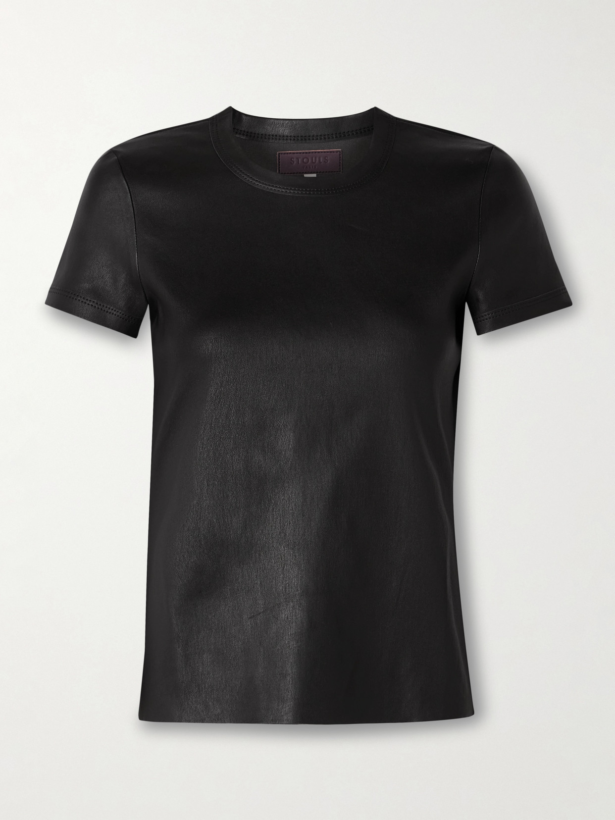 STOULS - Iconic Leather T-shirt - Black