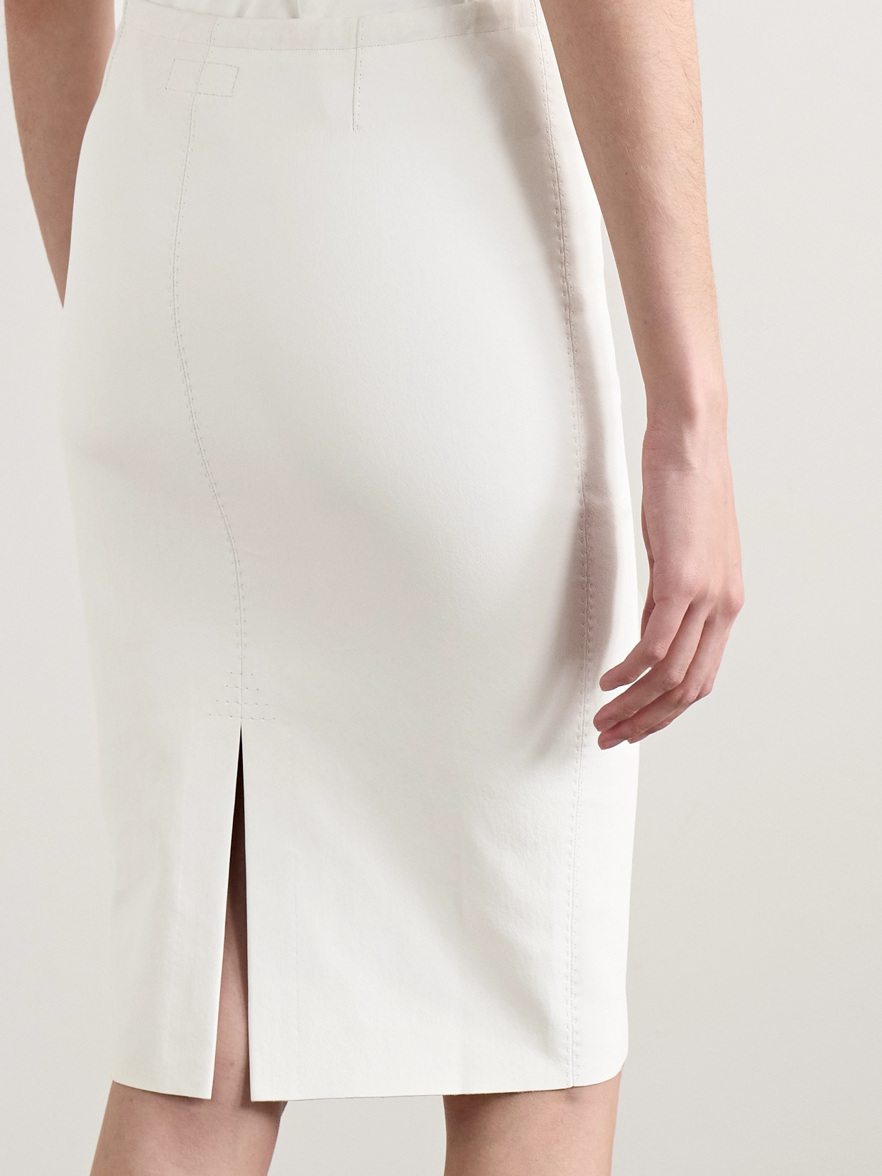 Stouls Gilda Leather Skirt In White