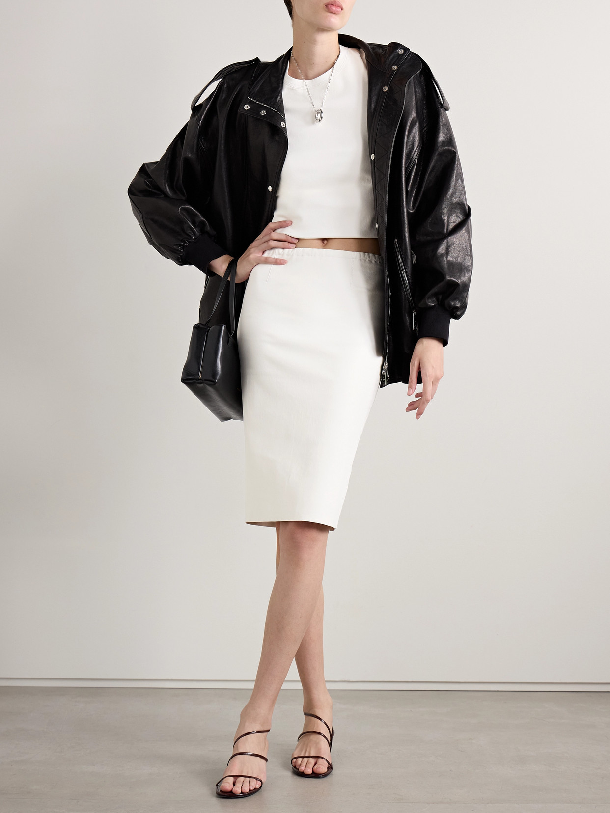 Stouls Gilda Leather Skirt In White