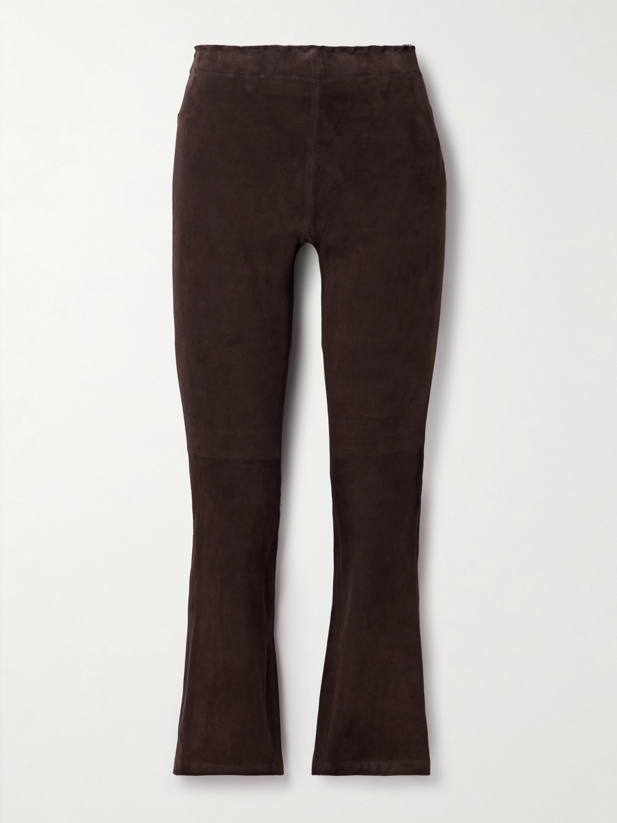Stouls Jp Twenty Cropped Suede Flared Leggings In Brown
