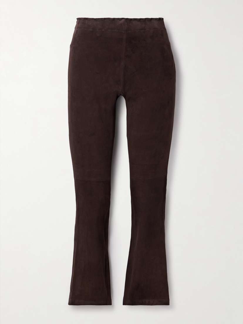 STOULS Jp Twenty Cropped Suede Flared Leggings