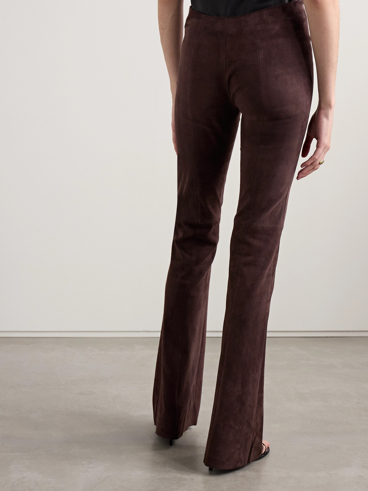Stouls Gégé Suede Flared Pants In Brown
