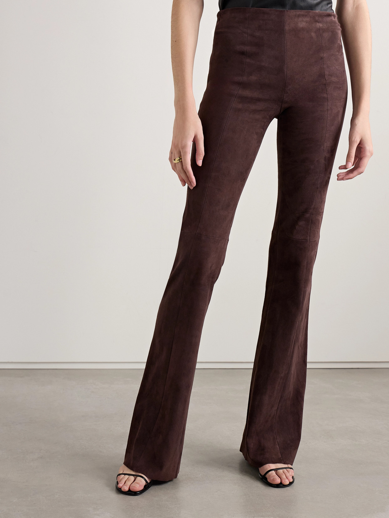 Stouls Gégé Suede Flared Pants In Brown