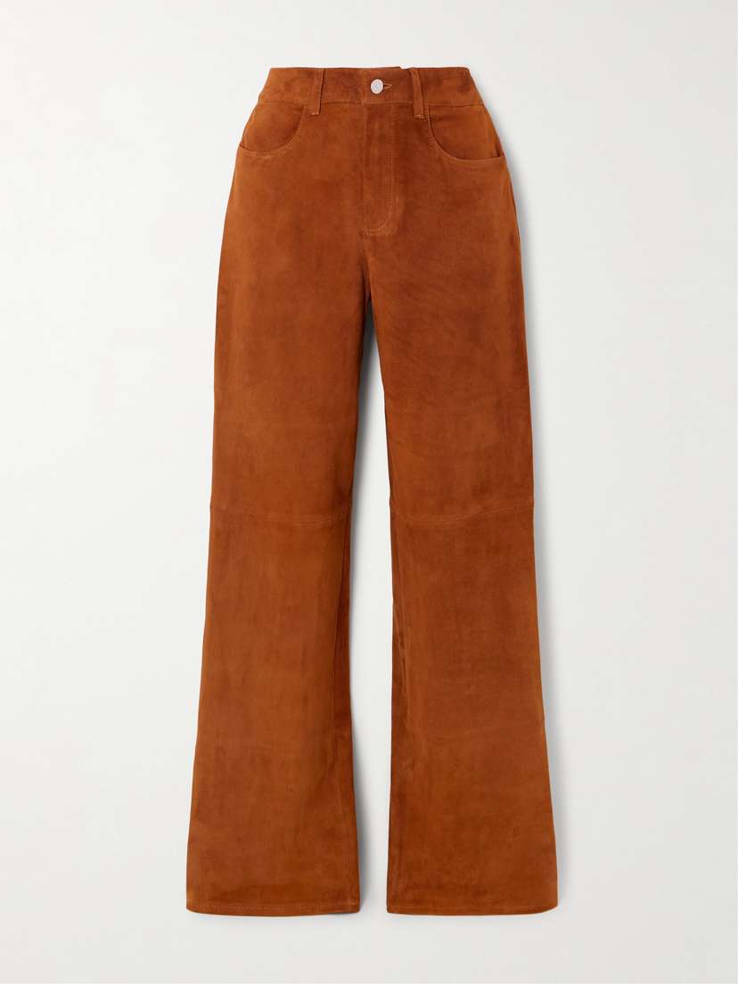 STOULS Mythéo Paneled Suede Straight-leg Pants