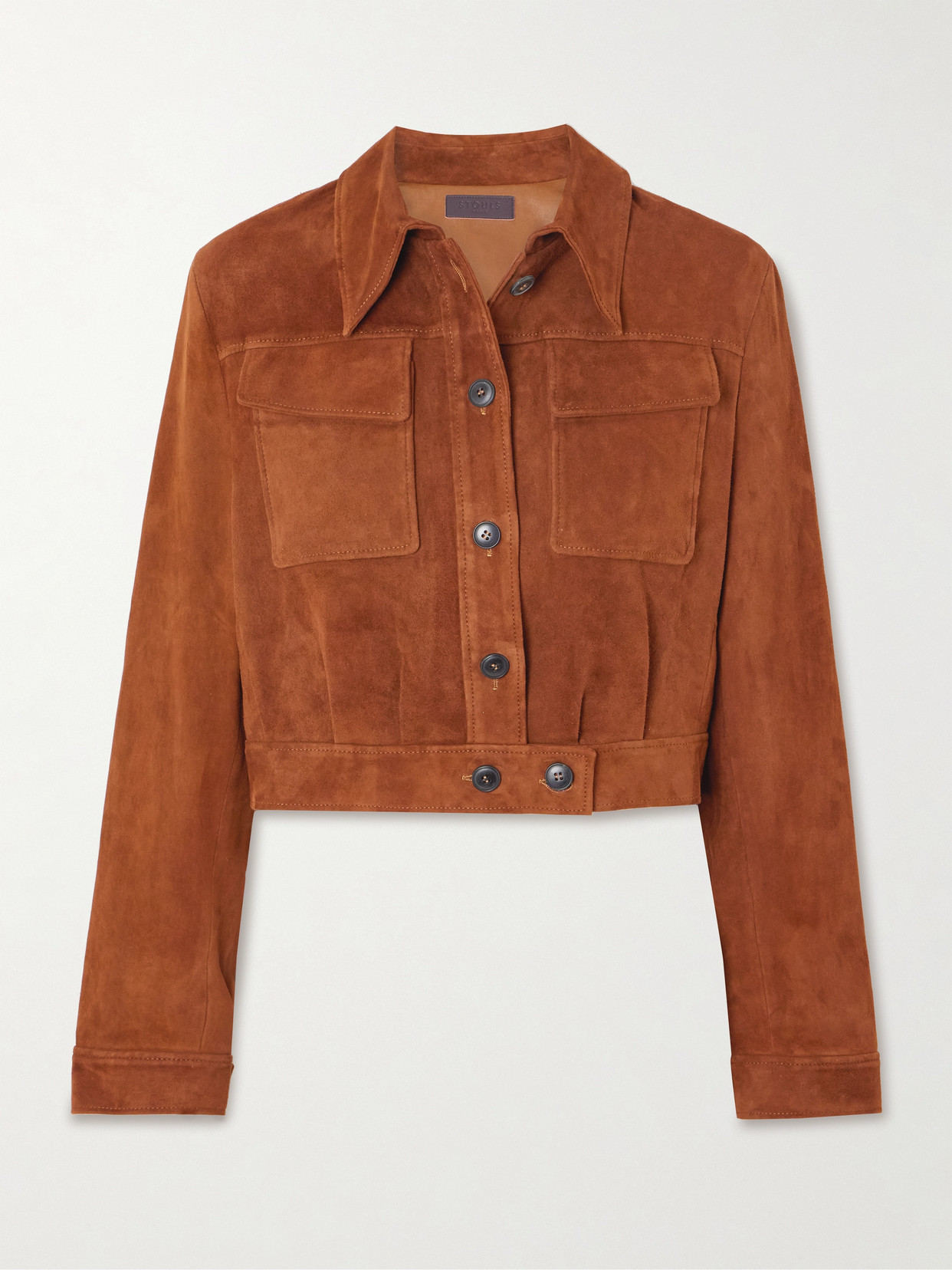 Stouls Léoncino Cropped Suede Jacket In Brown