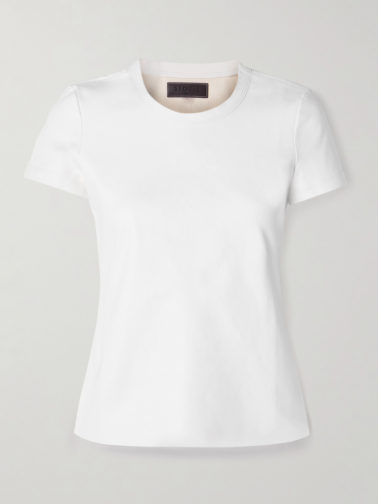 Stouls Iconic Leather T-shirt In White
