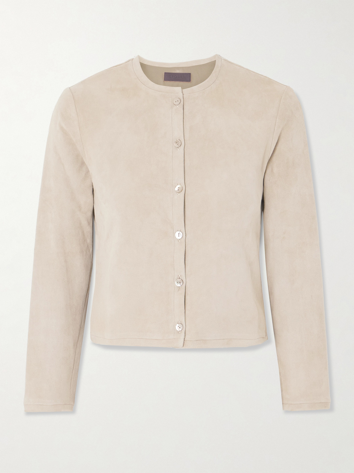 Stouls Astrid Cropped Suede Jacket In Neutrals