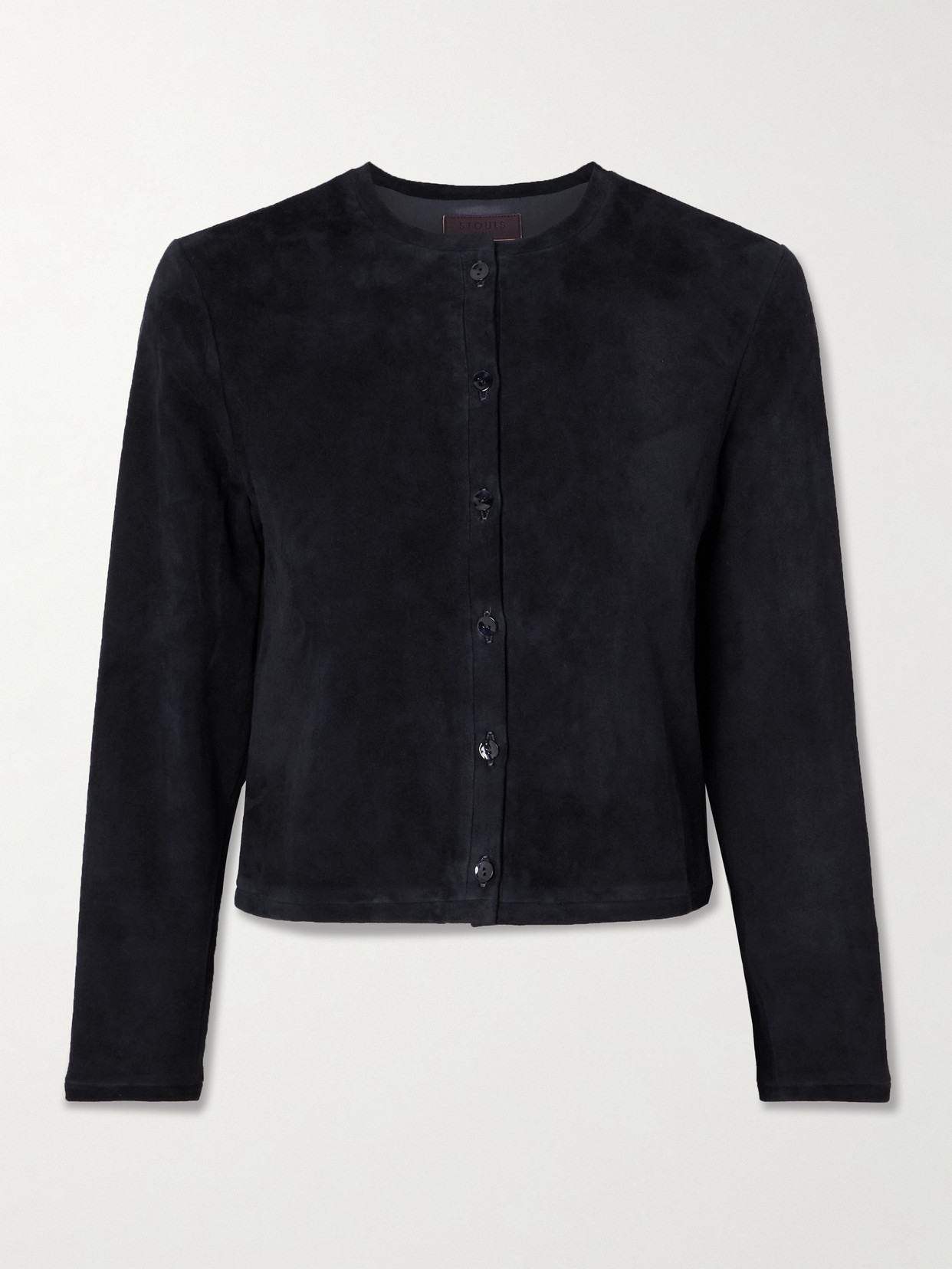 Stouls Astrid Cropped Suede Jacket In Black