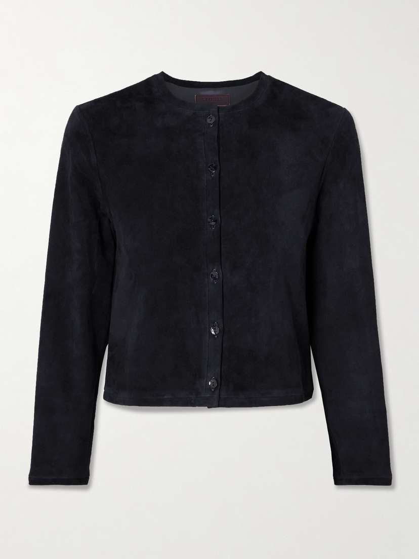 STOULS Astrid Cropped Suede Cardigan