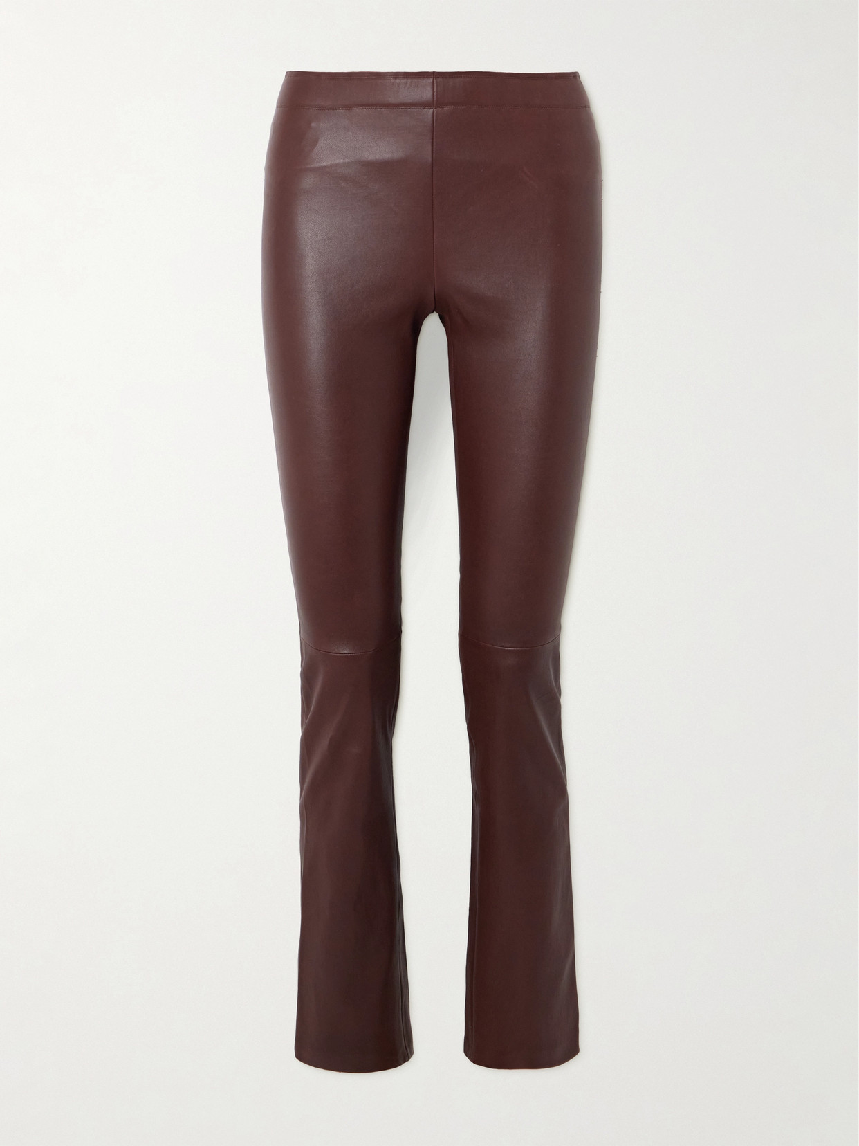 Stouls Jp Paneled Leather Flared Pants In Brown
