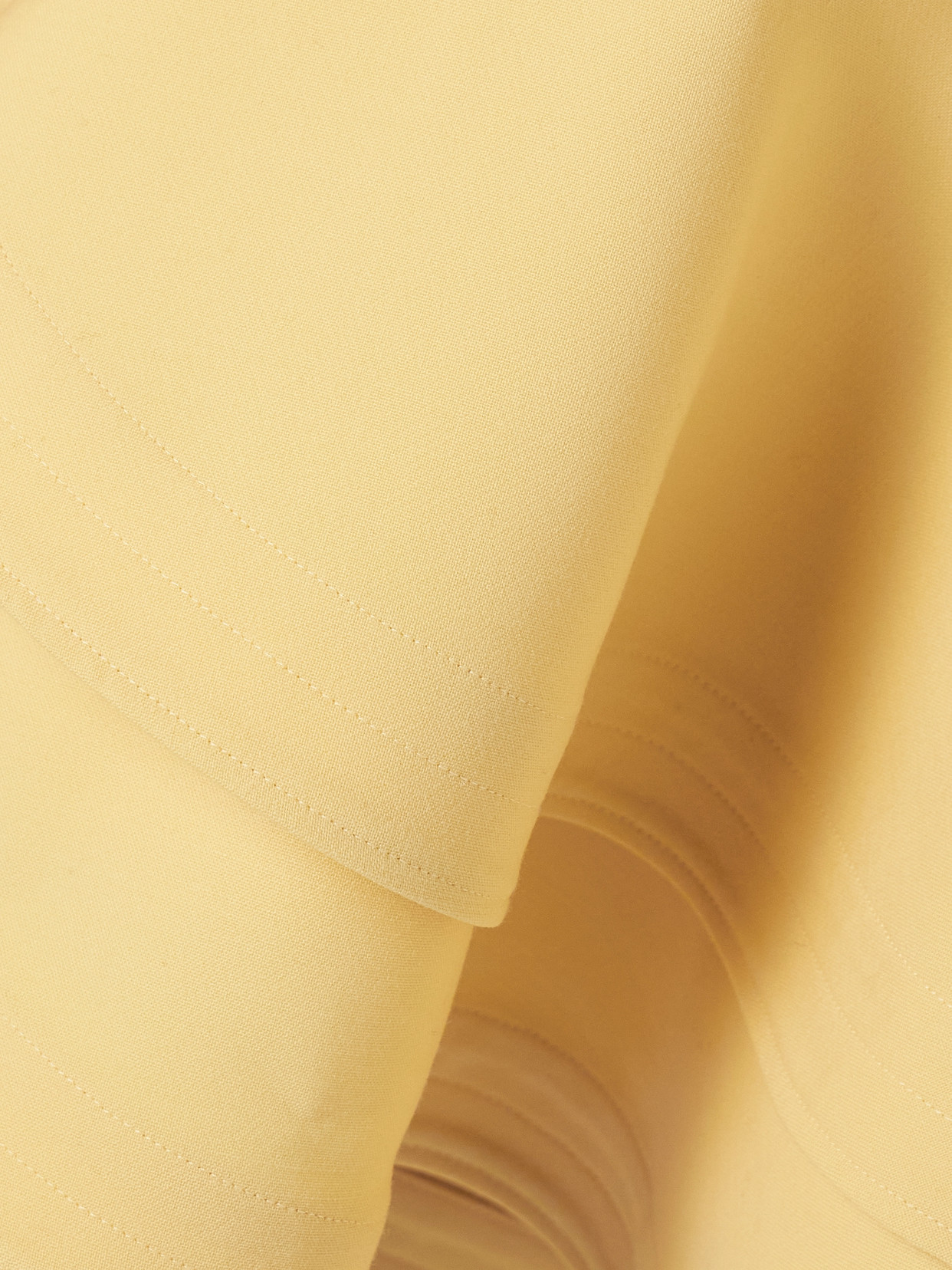 Oscar De La Renta Ruffled Wool-blend Crepe Mini Dress In Yellow