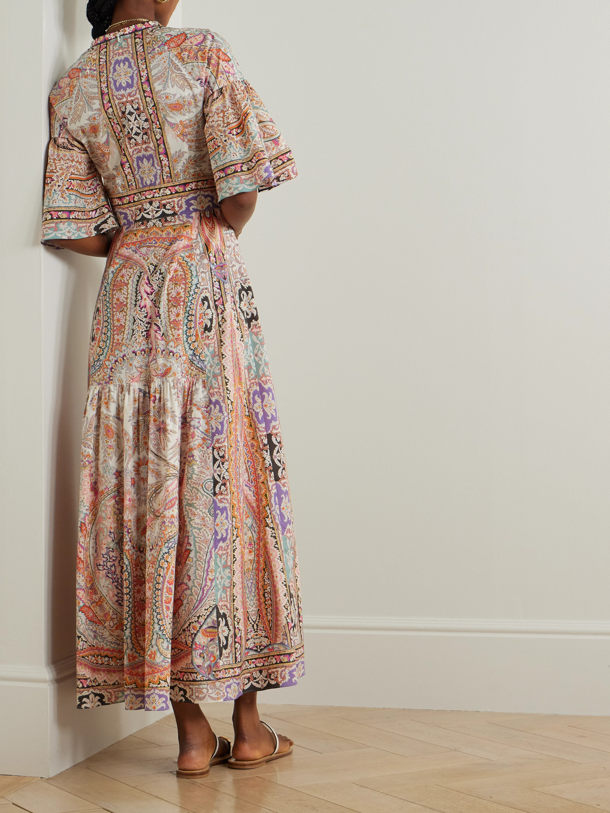 Etro Ruffled Paisley-print Cotton-blend Poplin Maxi Dress