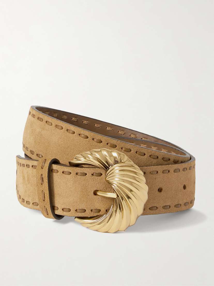 Etro Leather-trimmed Suede Belt