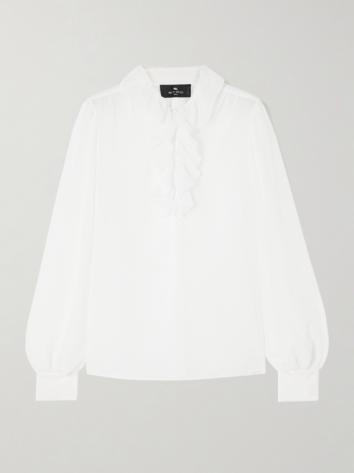 Etro - Ruffled Jacquard Blouse - White