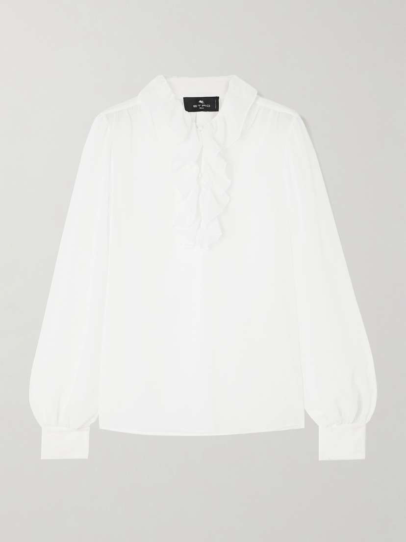 Etro Ruffled Jacquard Blouse