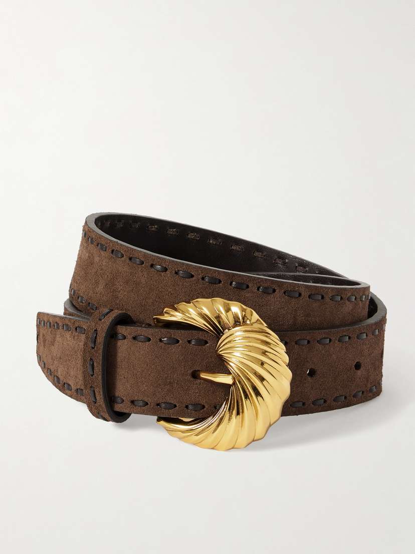 Etro Leather-trimmed Suede Belt