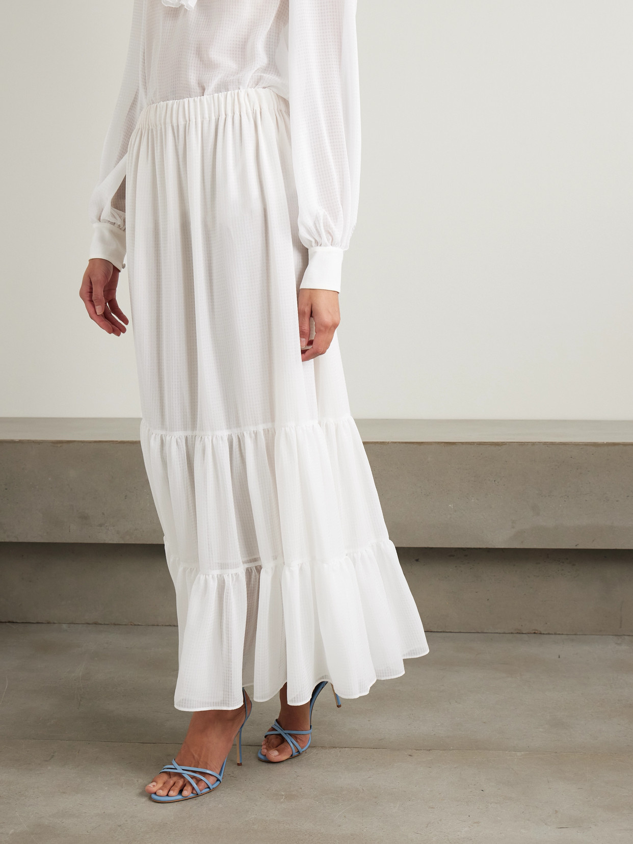 Etro Tiered Jacquard Maxi Skirt