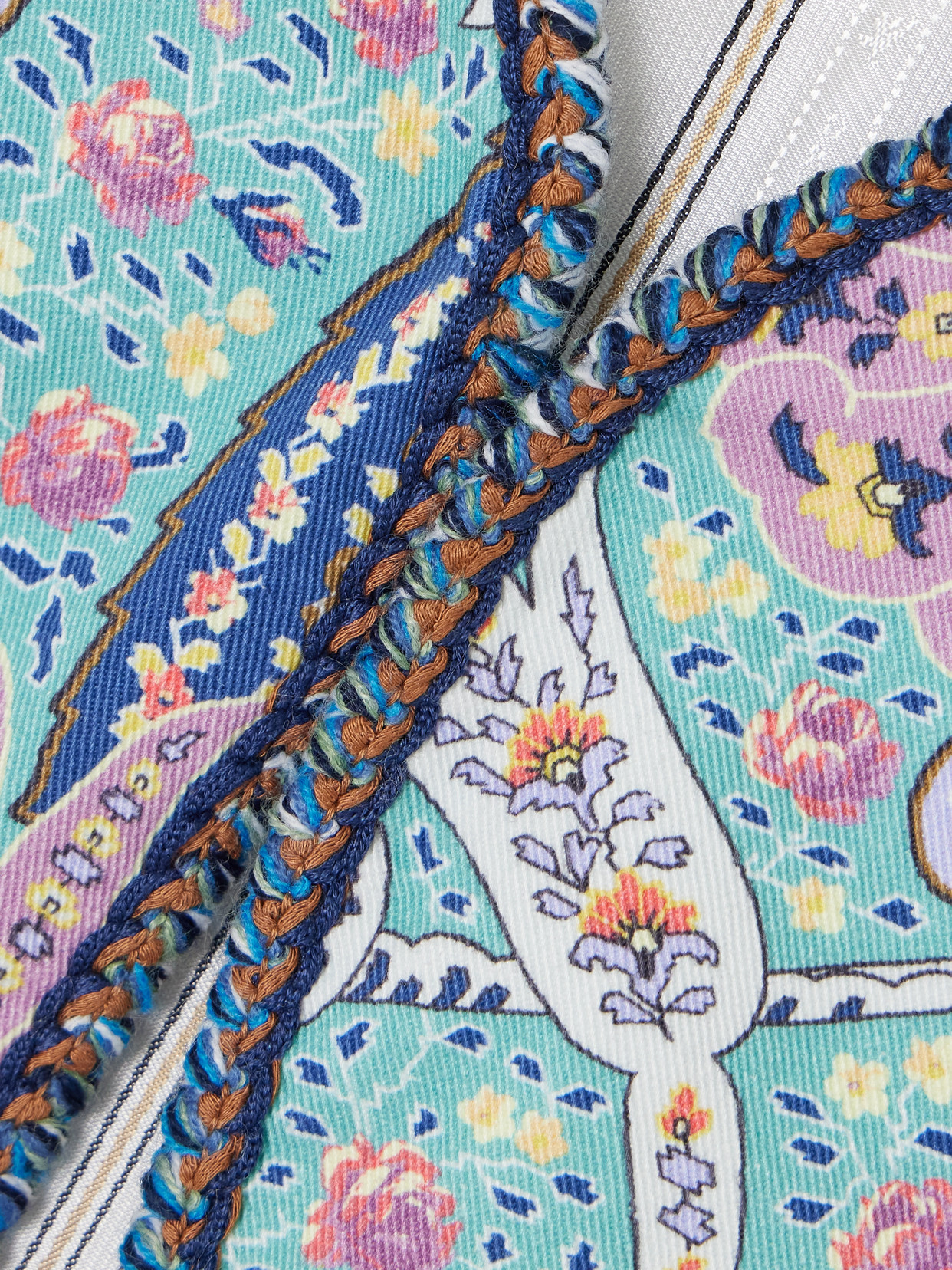 Cropped Embroidered Denim Vest