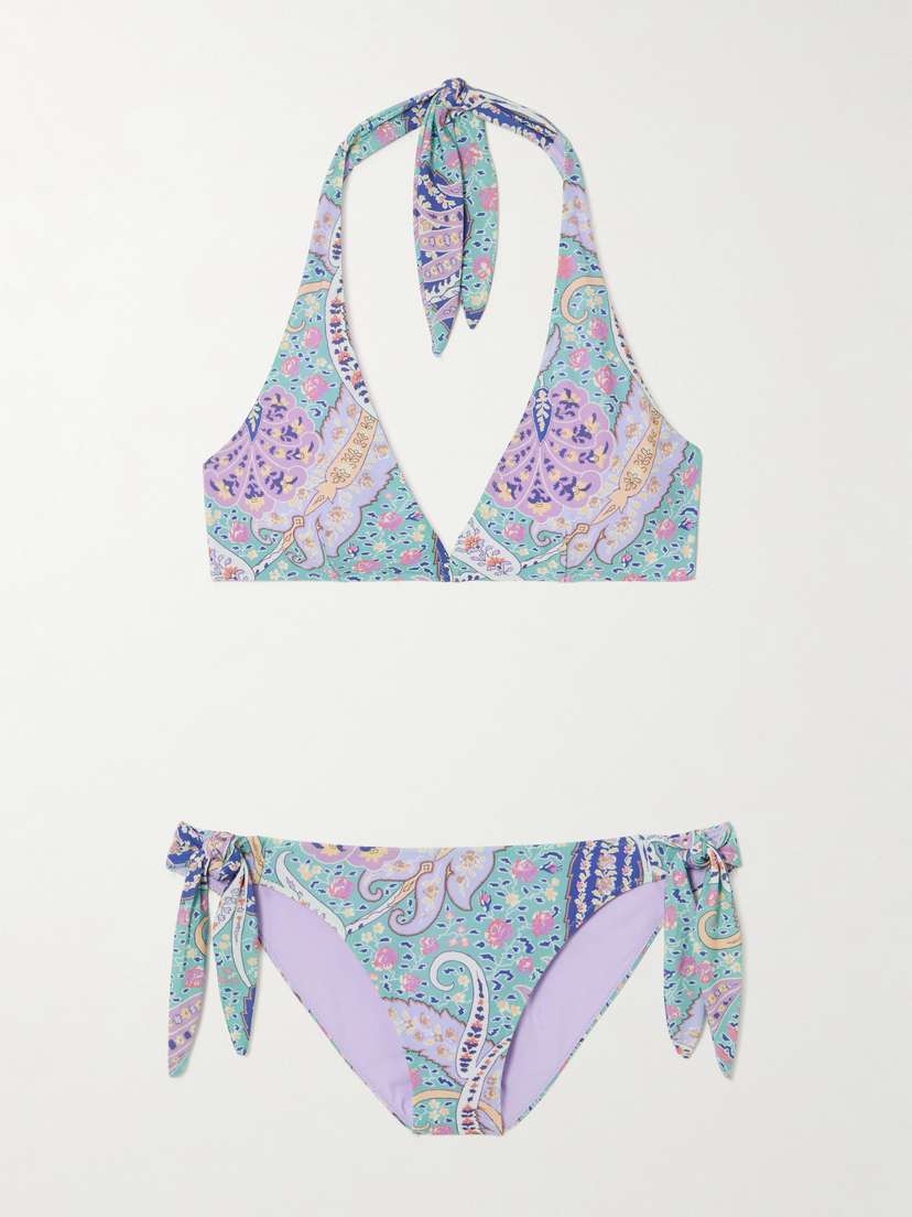Etro Paisley-print Halterneck Bikini