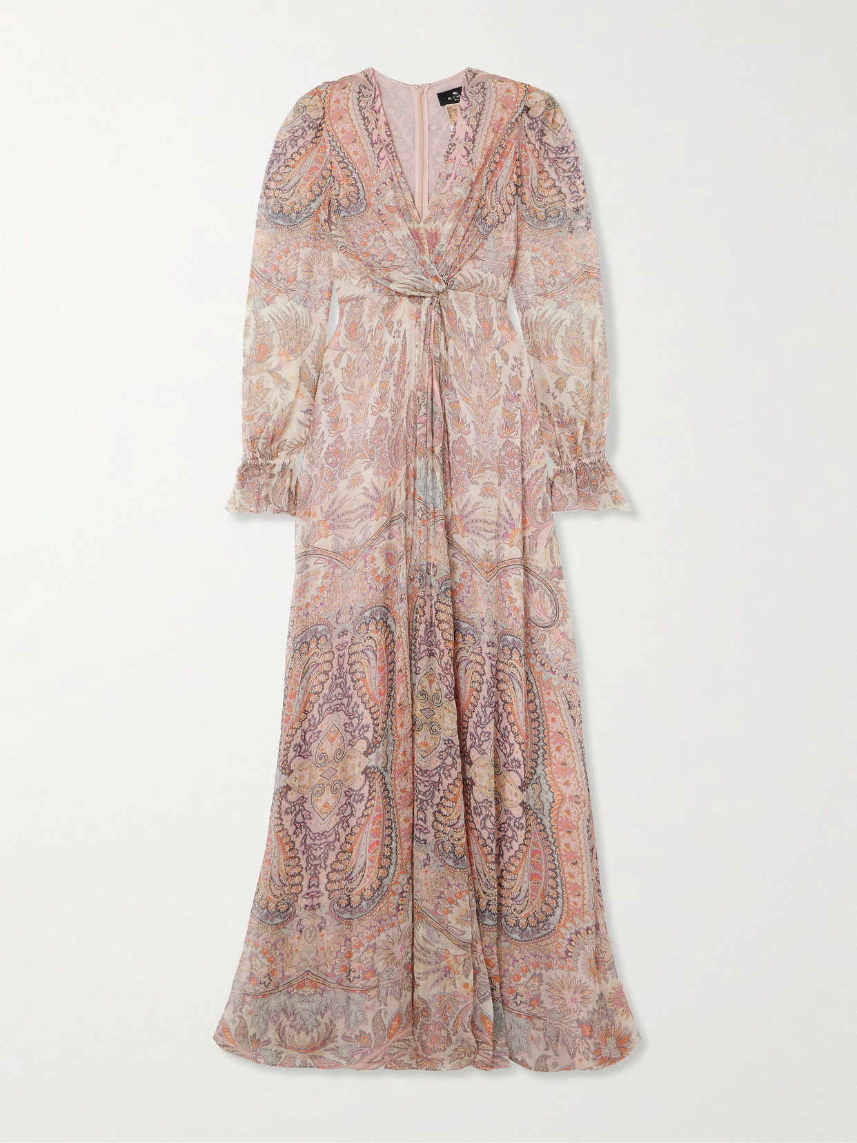 Etro Twist-front Paisley-print Silk-crepon Maxi Dress