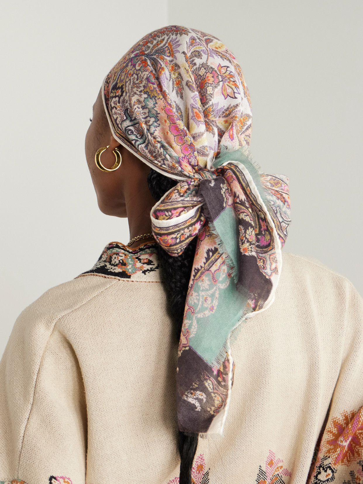Etro Paisley-print Wool, Cashmere And Silk-blend Scarf