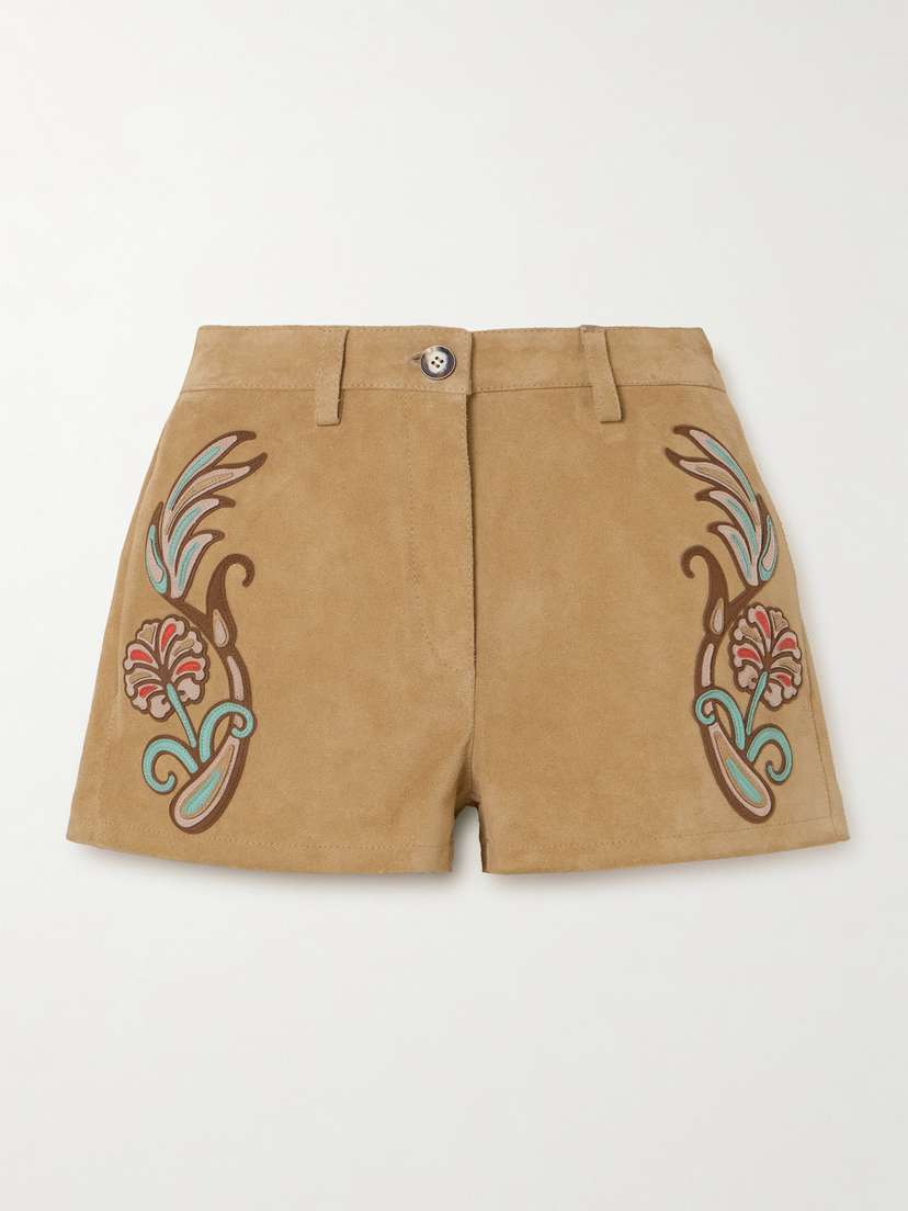 Etro Appliquéd Suede Shorts