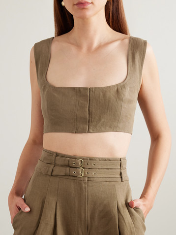 Le Kasha Jirja cropped linen top