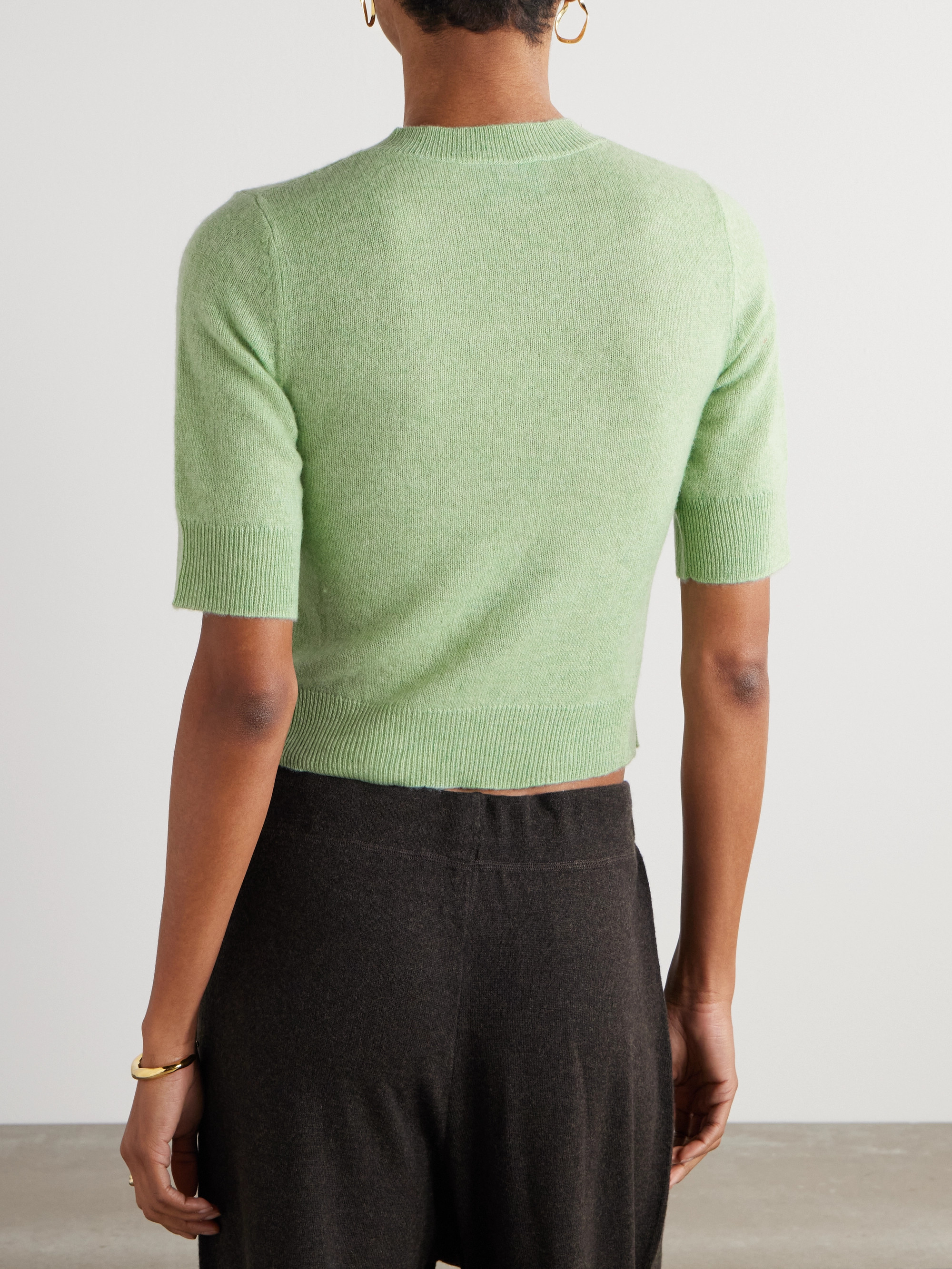 Le Kasha Chypre cropped organic cashmere sweater