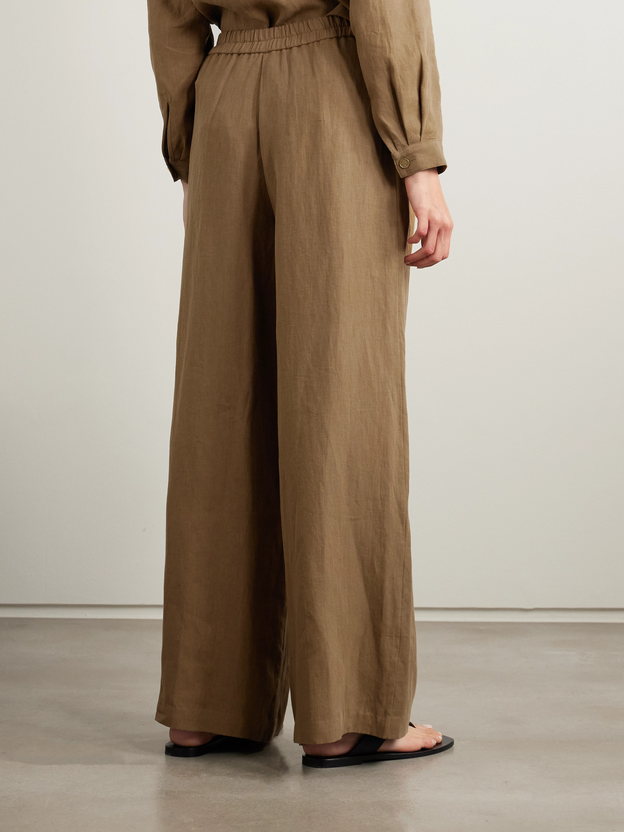 Le Kasha Minuf pleated linen wide-leg pants thumbnail