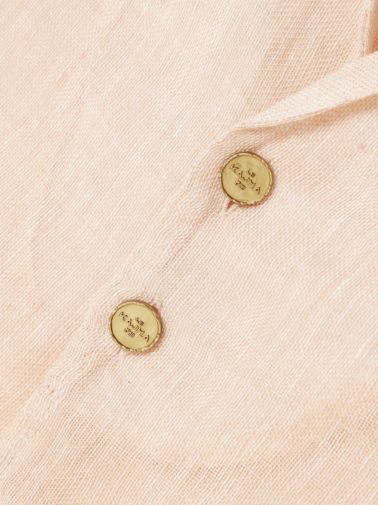 LE KASHA SANABO TIE-DETAILED LINEN-GAUZE TOP 
