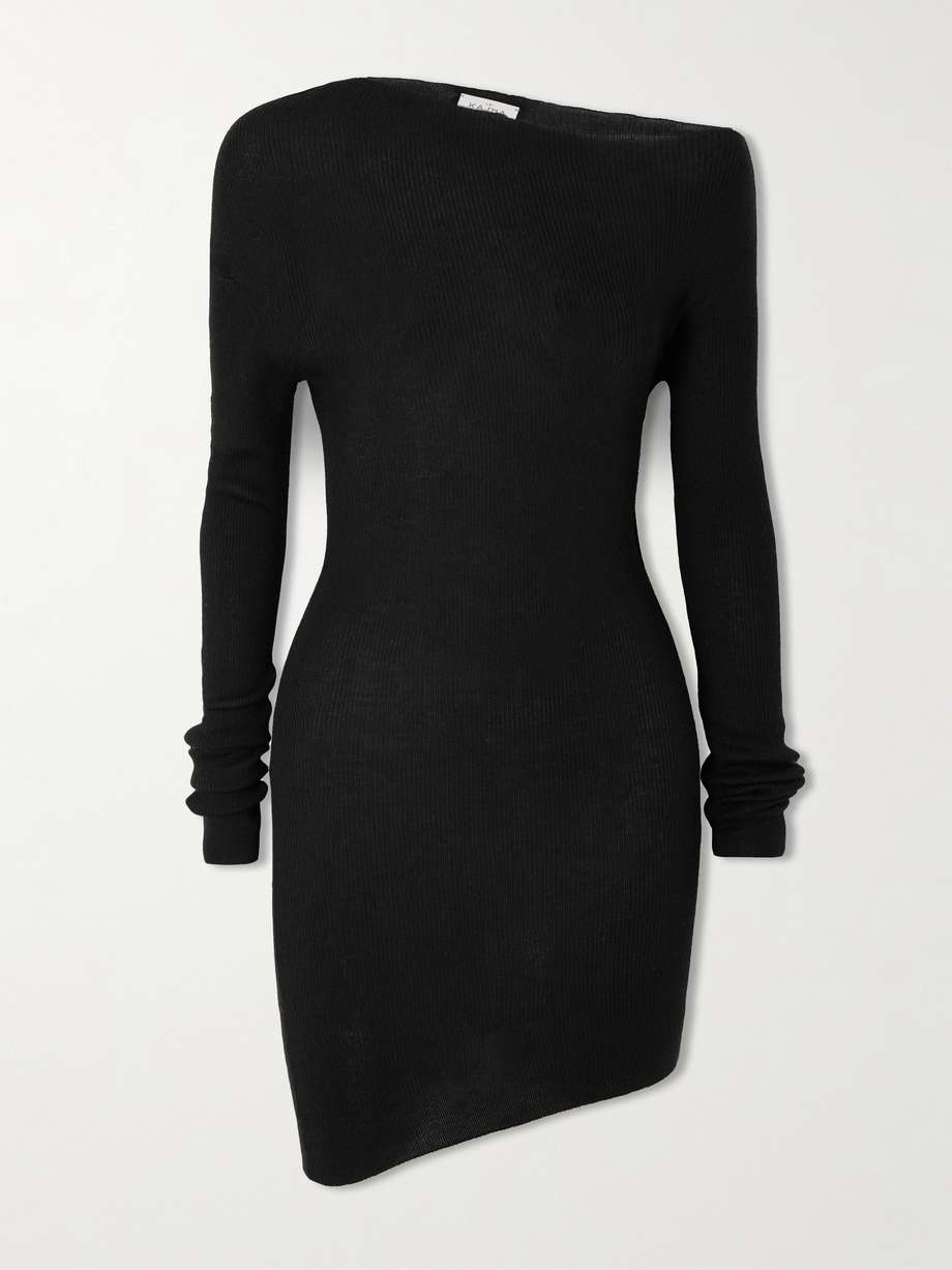 palamos asymmetric cashmere mini dress