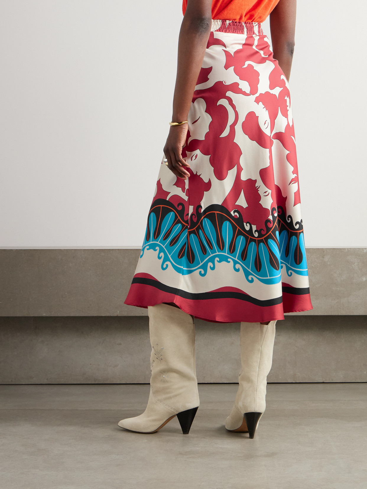 La Doublej X Lungomare Skirt Mamma Placee In Red