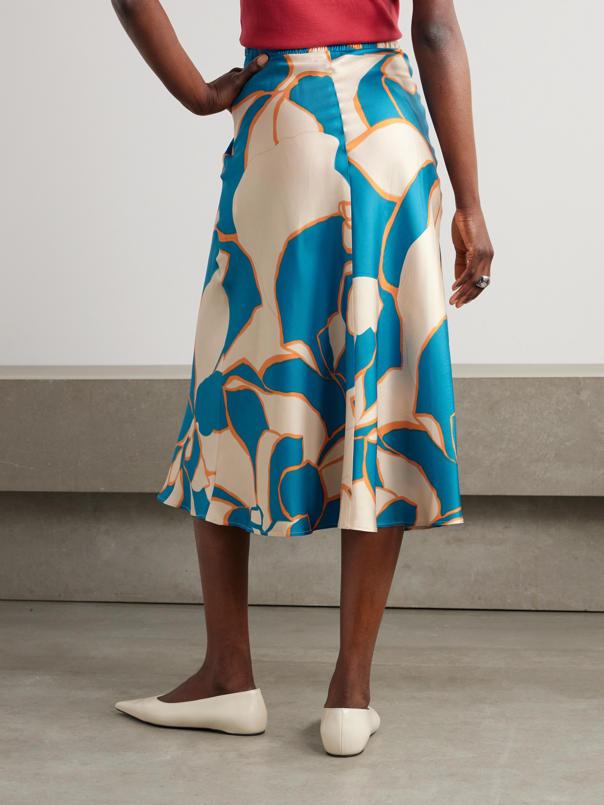 La Doublej Lungomare Midi Skirt In Blue