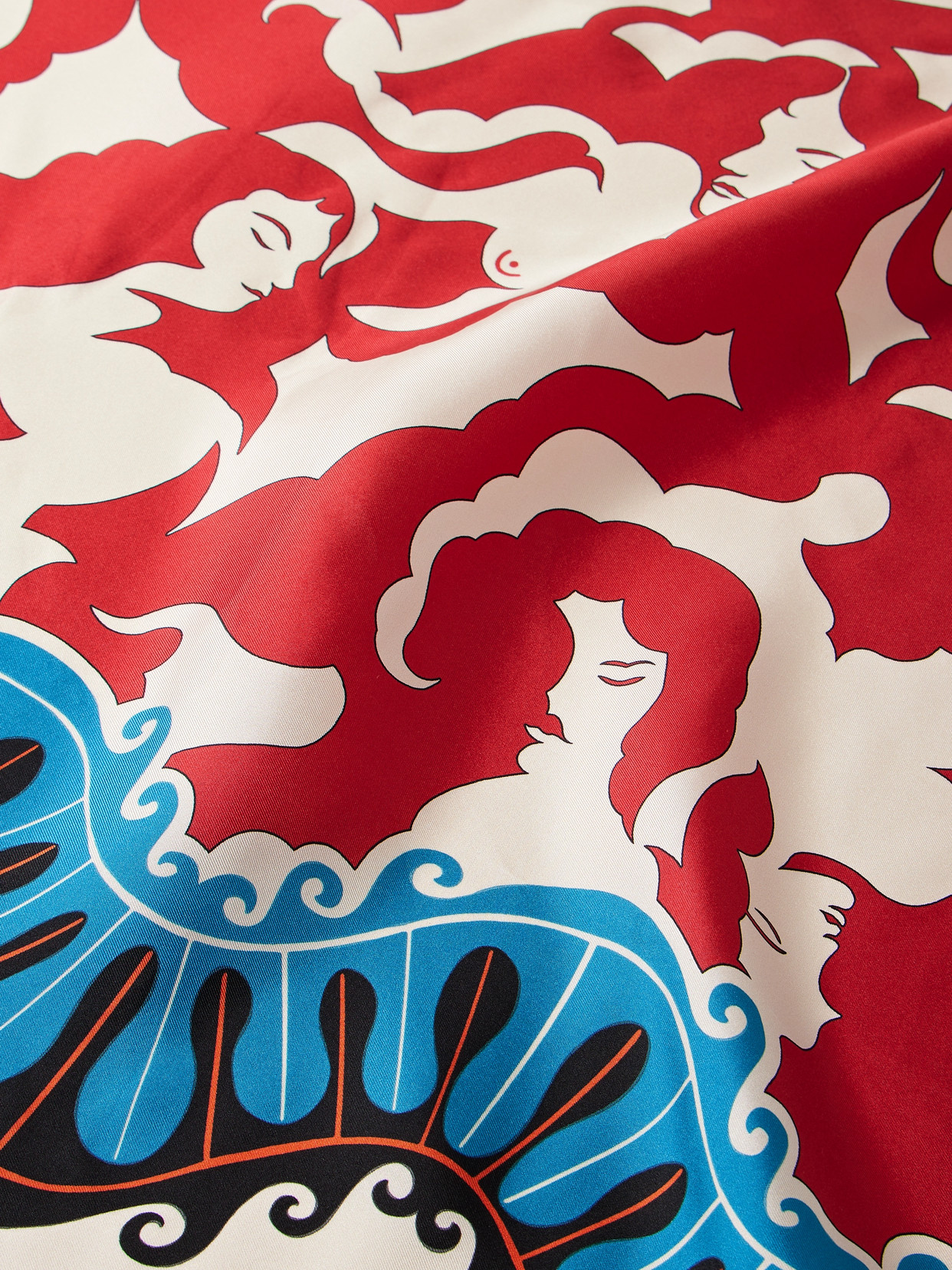 La Doublej Abstract-pattern Scarf In Red