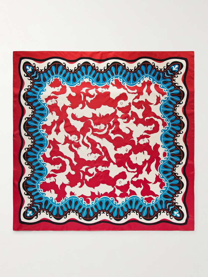 La DoubleJ + Mother Printed Silk-twill Scarf