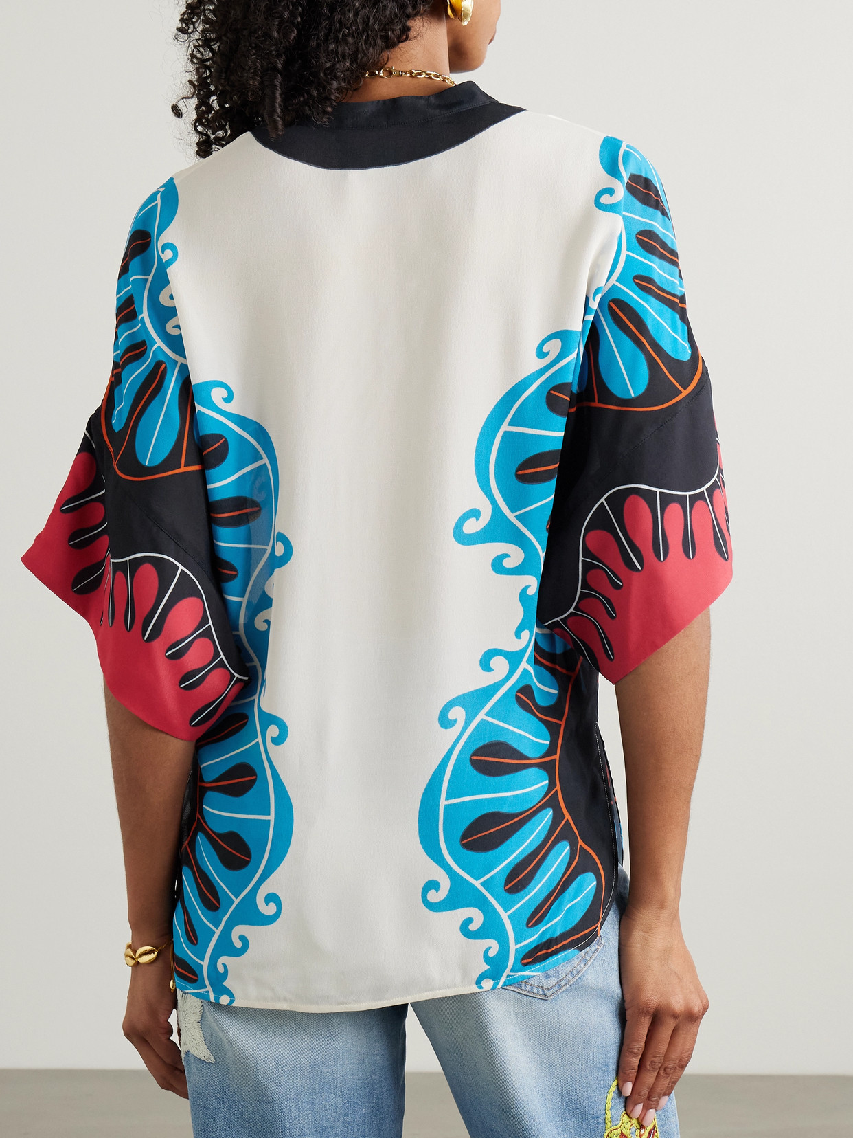La Doublej X Estelle Blouse Pacific Placee Shirt In White