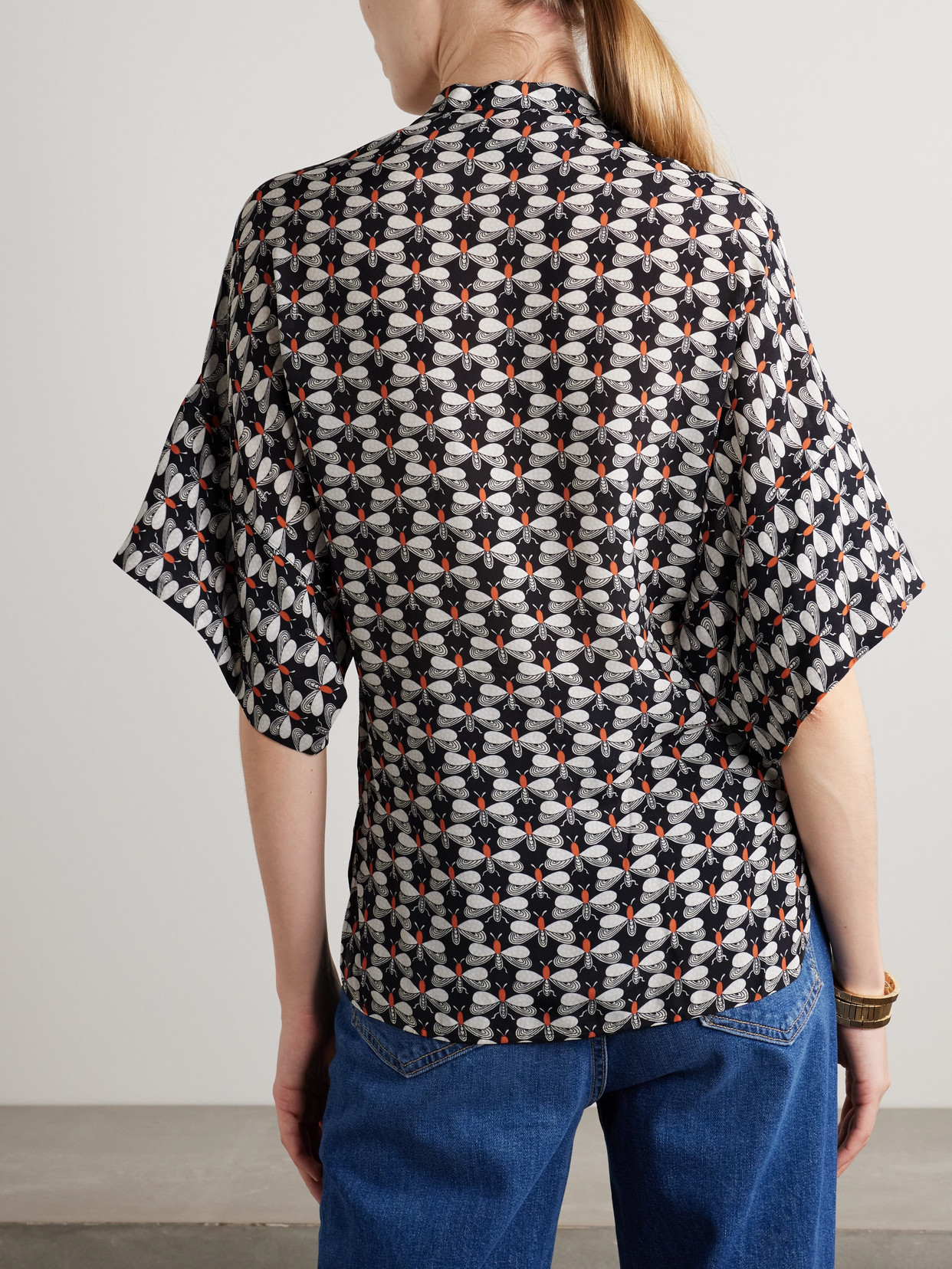 La Doublej X Estelle Blouse Petaltail Shirt In Black