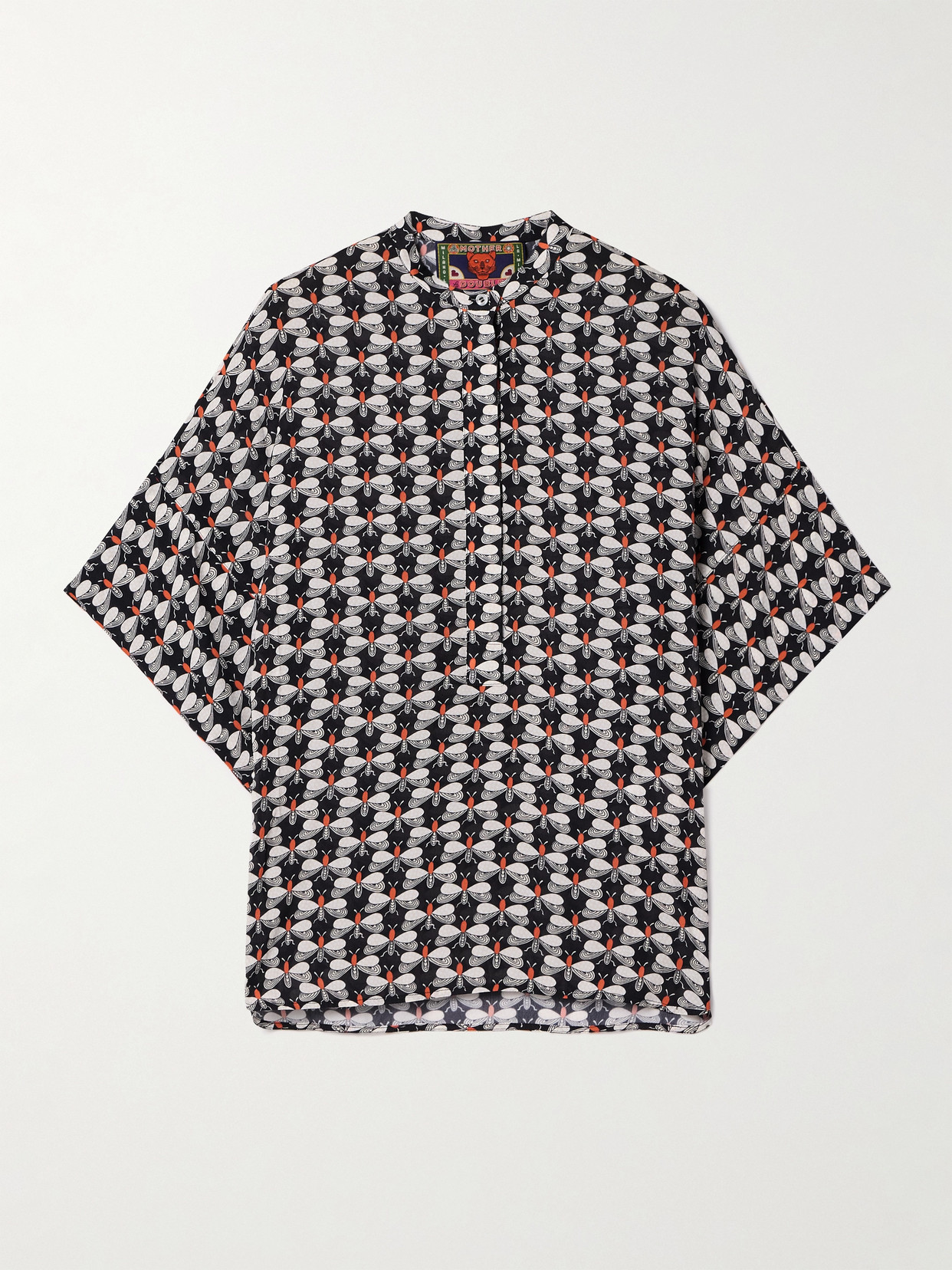 La DoubleJ - + Mother Estelle Printed Crepe Blouse - Black