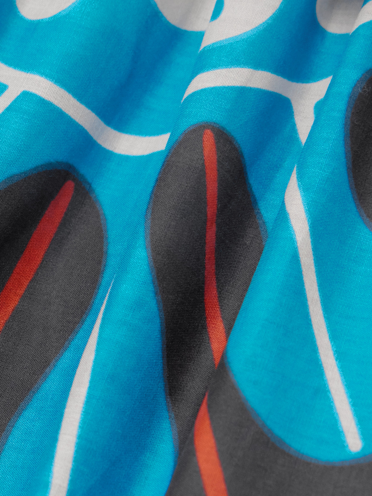 La Doublej Abstract-print Maxi Skirt In Blue