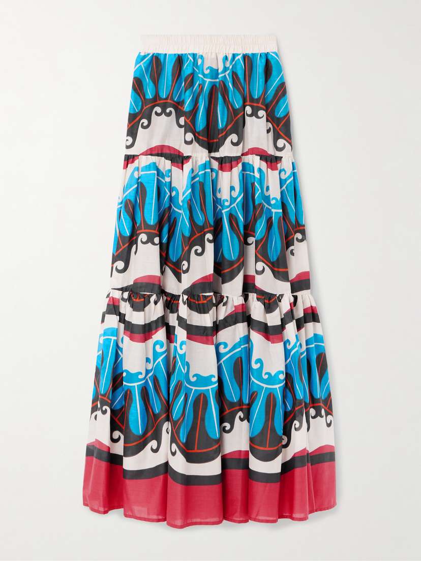 La DoubleJ + Mother Printed Cotton Maxi Skirt